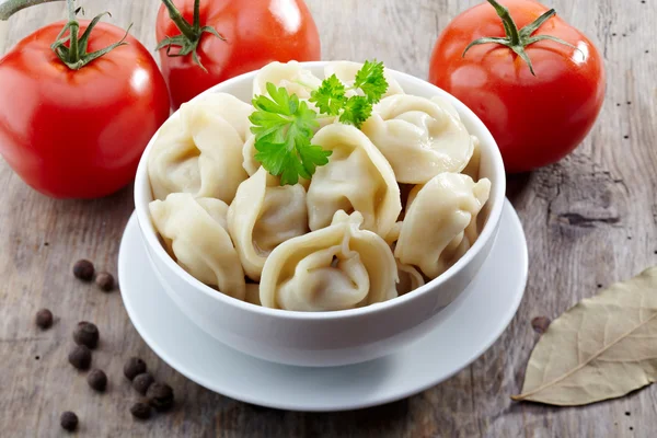 Knedlíky ruské pelmeni — Stock fotografie