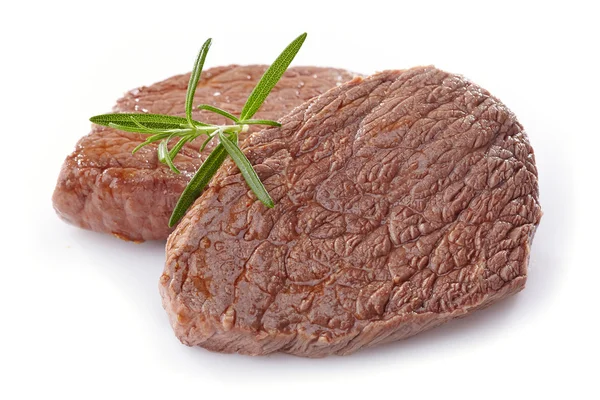 Nötkött biff på vit bakgrund — Stockfoto