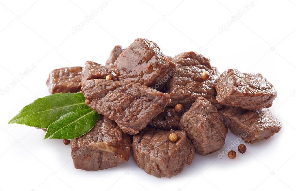 beef stew on white background