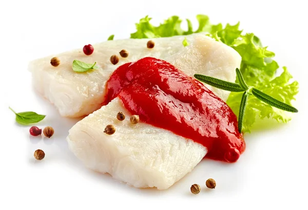 Filete de pescado fresco preparado — Foto de Stock