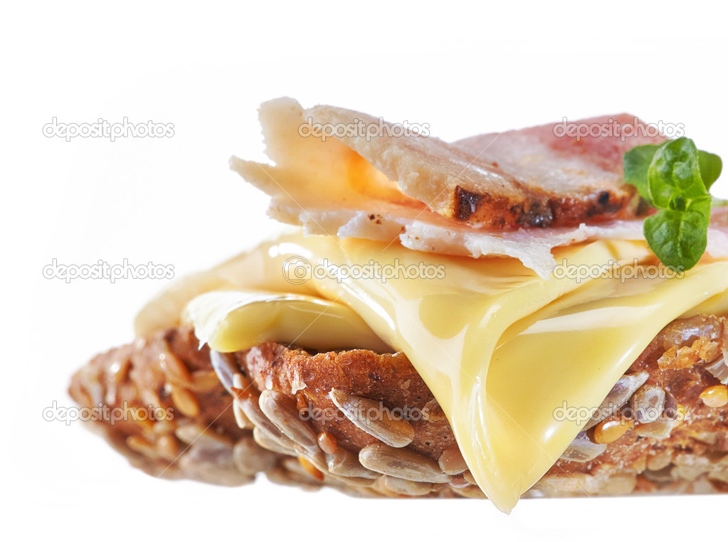 Sandwich with melted cheese