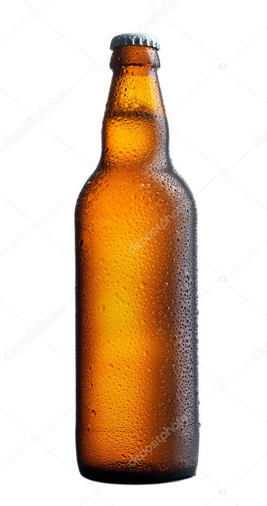 perfect beer bottle on white background