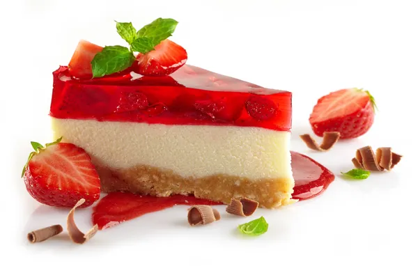 Çilekli cheesecake — Stok fotoğraf