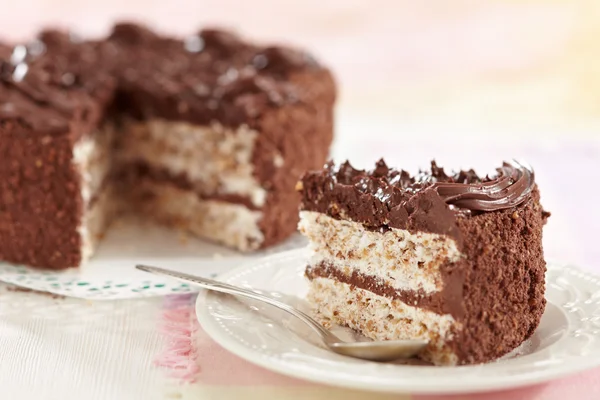 Uova e torta al cioccolato — Foto Stock