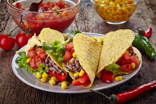 Comida mexicana Tacos — Fotografia de Stock