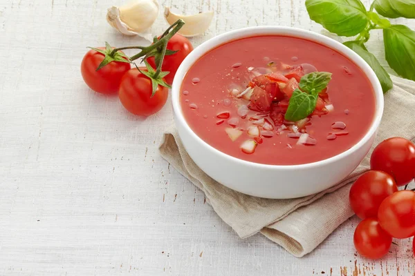 Sopa de tomate fresco Gazpacho — Fotografia de Stock