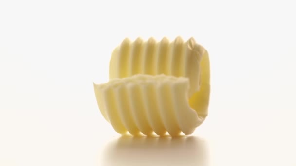 Butter Curl Rotated White Background — Stock Video