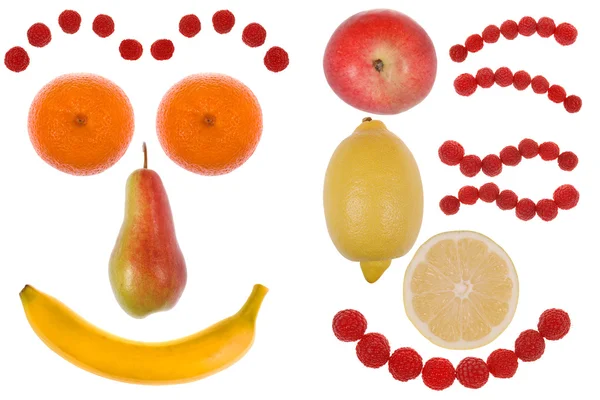 Cara divertida hecha de fruta — Foto de Stock
