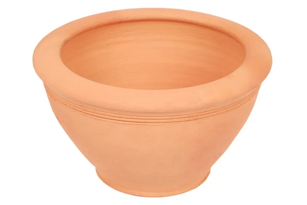 Ceramic pot on white (Clipping path) — Stock Photo, Image