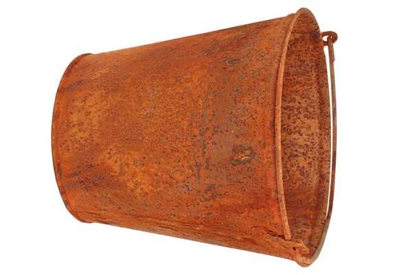 Rusty bucket (Clipping path) — Stock Photo, Image