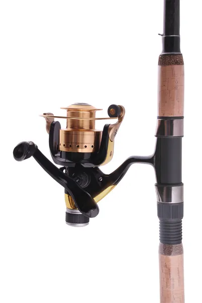 Fishing rod, reel (Clipping path) — Stock Photo, Image