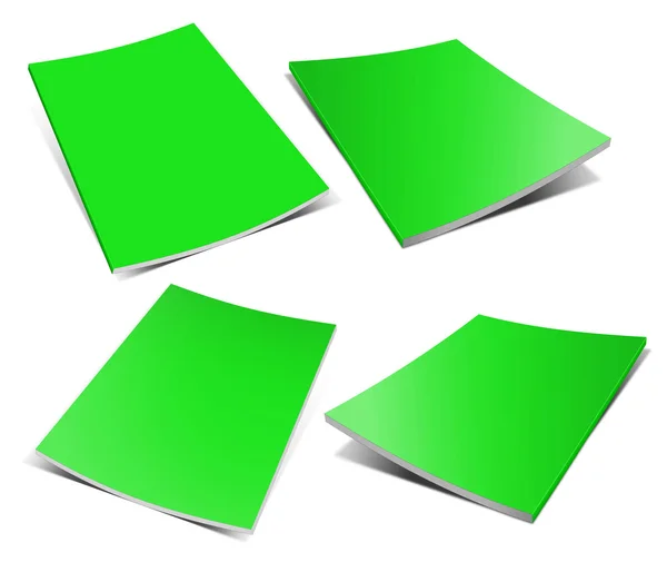 Пустой зеленый журнал на белом — стоковое фото
