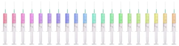 Syringe with medicine multicolored — Stock Photo, Image