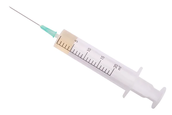 Syringe with medicine (Clipping path) — Stock Photo, Image