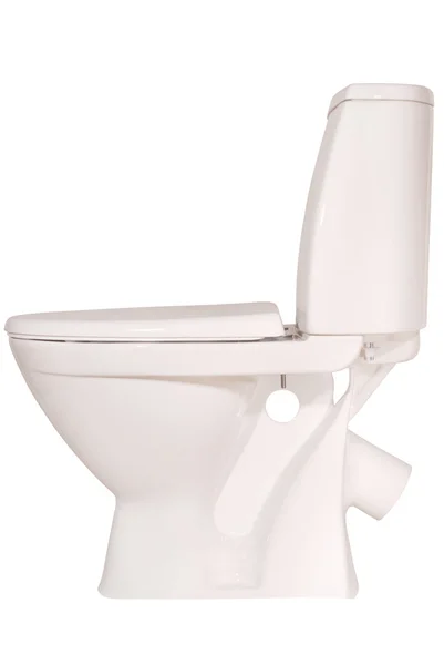 Vit WC-skål (urklippsbana) — Stockfoto