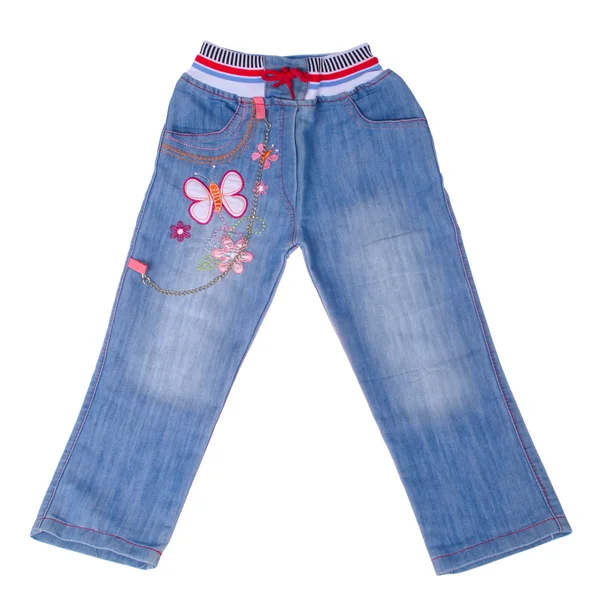 Kinderblaue Jeans. (Schnittpfad) — Stockfoto