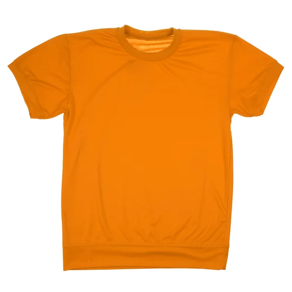 Oranžové tričko prázdné (Ořezová cesta) — Stock fotografie