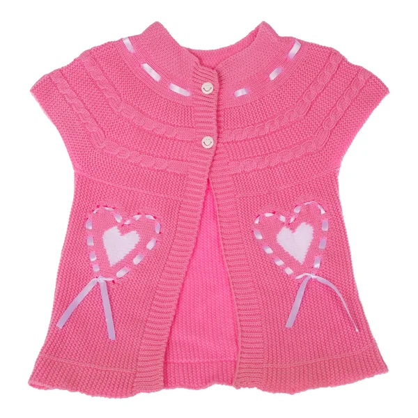 Veste tricotée rose pour enfants (Sentier de coupe ) — Photo