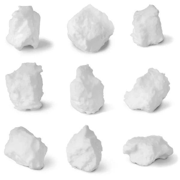 Devět bílá sněhová koule (Ořezová cesta) — Stock fotografie