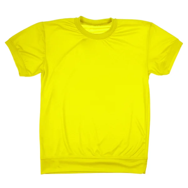 Žluté tričko prázdné (Ořezová cesta) — Stock fotografie