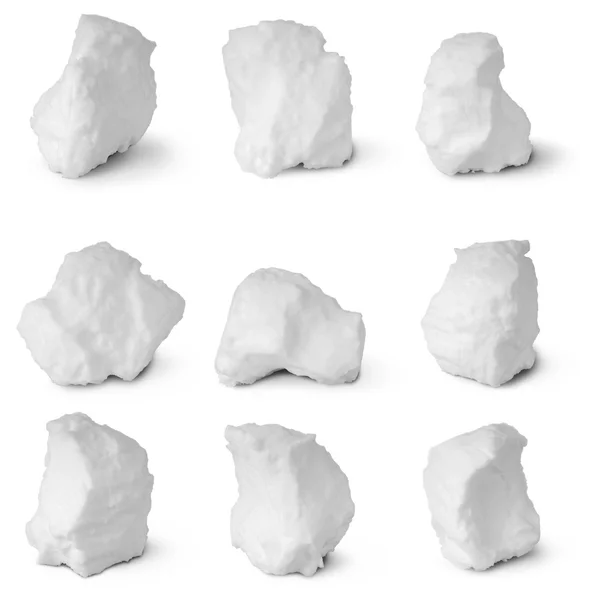 Devět bílá sněhová koule. (devět Ořezová cesta) — Stock fotografie