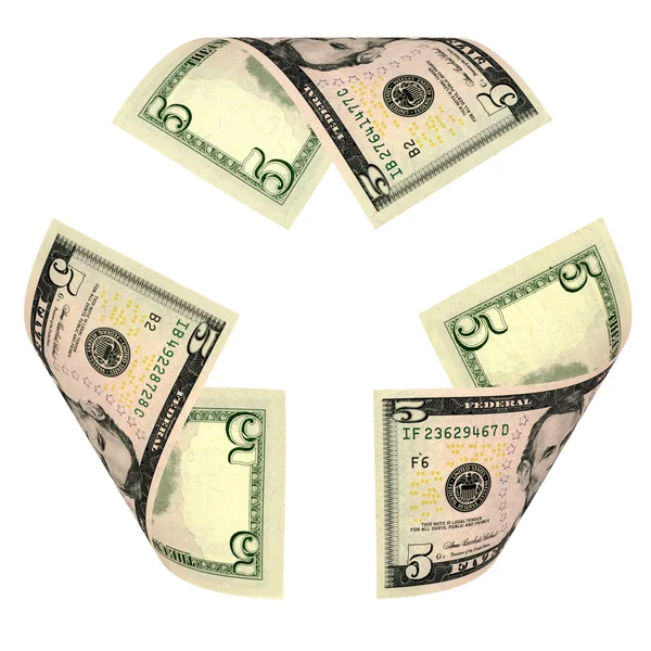 Dollar Bill Recycle Sign — Stock Photo, Image