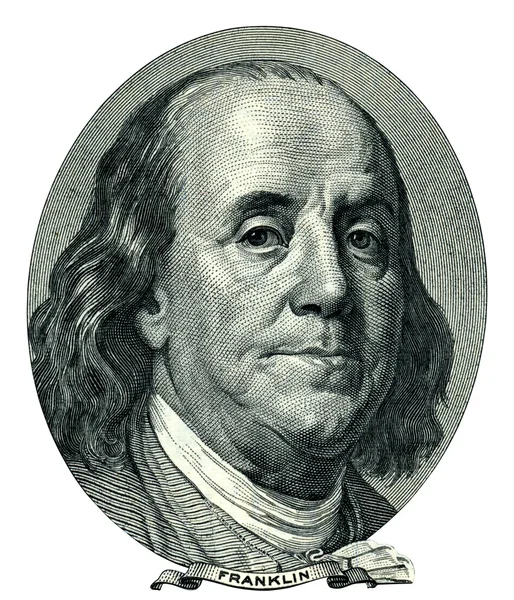 Franklin Benjamin portrait cutout (Clipping path) — Stock Photo, Image