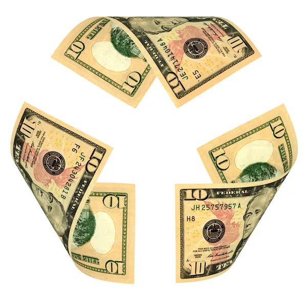 Bill återvinna dollartecken — Stockfoto
