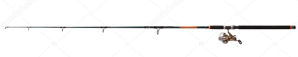 Spinning rod for fishing (Clipping path)