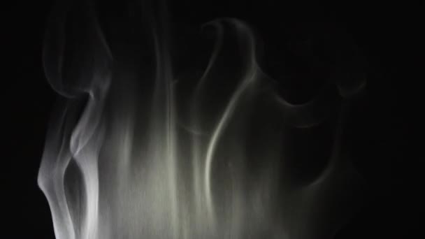 Дым Снизу Вверх Облако Холодного Тумана Черном Фоне Реалистичный Дым — стоковое видео