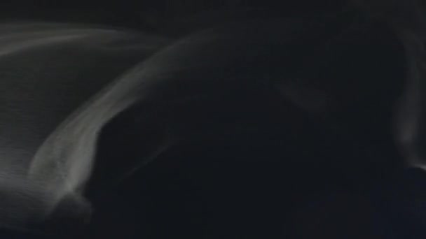 黒を背景に混沌とした煙 黒の背景に冷たい霧の雲 組成物で使用するための現実的な煙 黒の背景に蒸気 Uhdビデオ映像3840X2160 — ストック動画