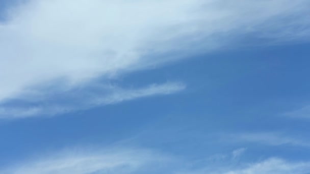 Синее Небо Белые Облака Время Облака Истекло Кучевое Облако Облачный — стоковое видео