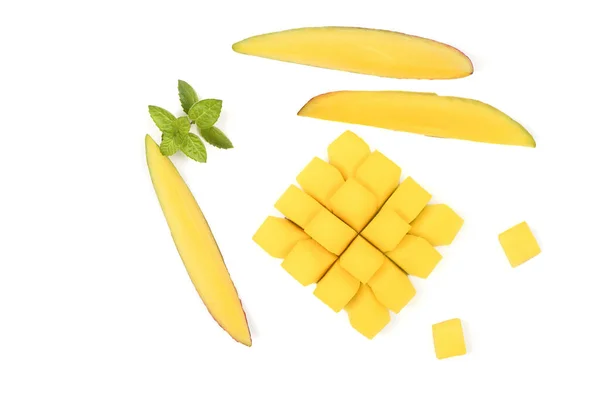 Frutas Frescas Mango Aisladas Sobre Fondo Blanco Foto Alta Resolución —  Fotos de Stock