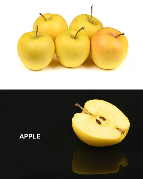 Kreatives Layout Aus Gelbem Apfel Food Konzept Foto Hoher Auflösung — Stockfoto