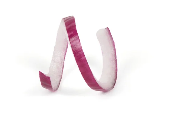 Red Onion Sliced Rings Isolated White Background High Resolution Photo — Stock Photo, Image