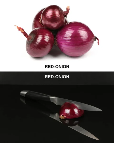 Creative Layout Made Red Onion High Resolution Photo Full Depth — Stock Photo, Image