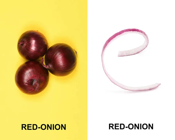 Creative Layout Made Red Onion High Resolution Photo Full Depth — Stock Photo, Image