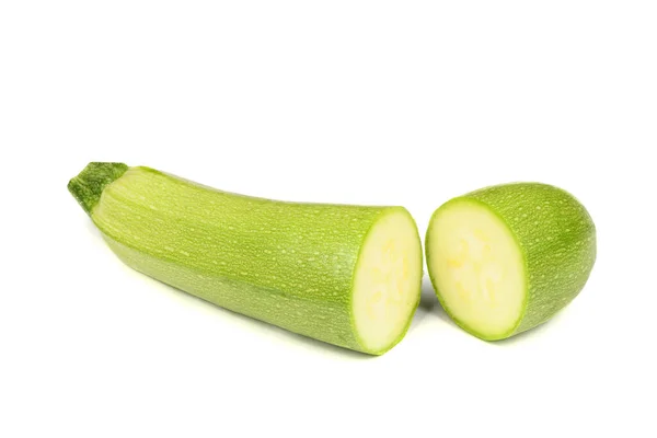 Perfect Geretoucheerde Courgette Geïsoleerd Wit Hoge Resolutie Foto Volledige Velddiepte — Stockfoto