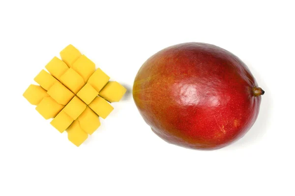 Frische Mangofrüchte Isoliert Auf Weißem Hintergrund Foto Hoher Auflösung Volle — Stockfoto