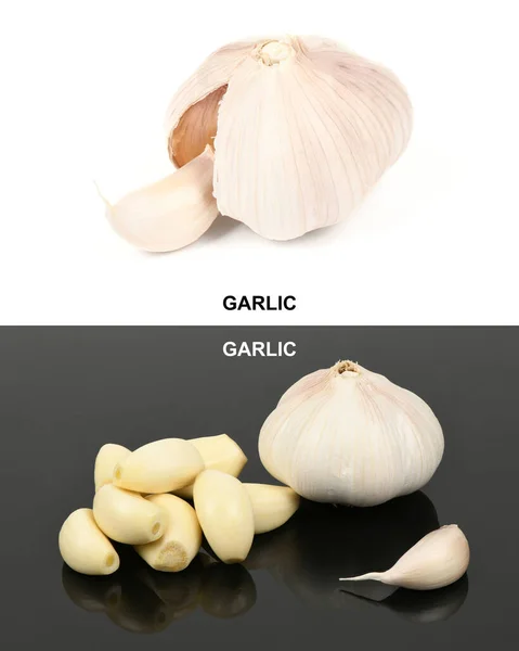 Creative Layout Made Garlic High Resolution Photo Full Depth Field — Stock Photo, Image
