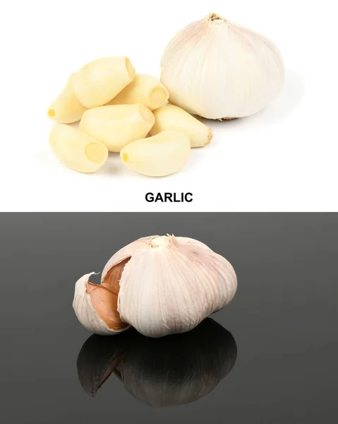 Creative Layout Made Garlic High Resolution Photo Full Depth Field — Stock Photo, Image