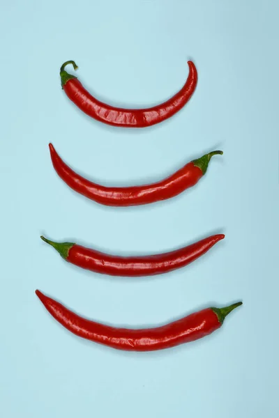 Red Chili Pepper Isolated Blue Background High Resolution Photo Full — 图库照片