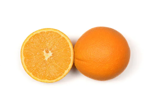 Perfekt Retuschiertes Orange Isoliert Auf Weiß Foto Hoher Auflösung Volle — Stockfoto