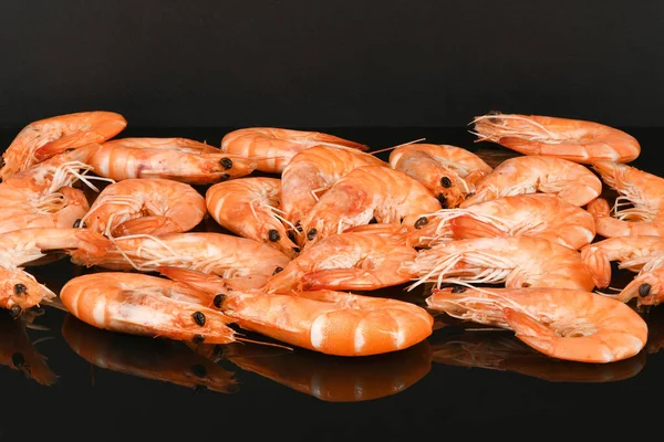 Crevettes Isolées Sur Fond Noir Acrylique Photo Haute Résolution Profondeur — Photo