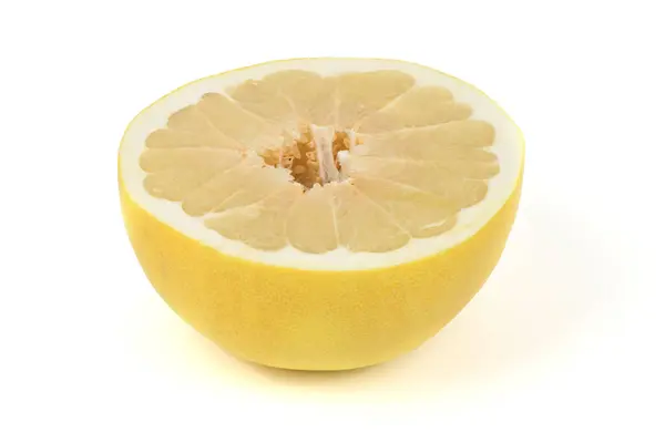 Pomelo Perfectamente Retocado Sobre Fondo Blanco Foto Alta Resolución Profundidad — Foto de Stock