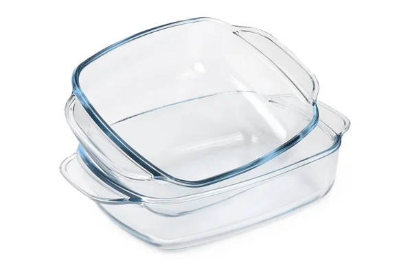 Glass Baking Tray White Background High Resolution Photo Full Depth — Foto de Stock