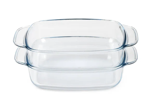 Glass Baking Tray White Background High Resolution Photo Full Depth — 스톡 사진