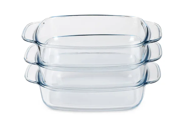 Glass Baking Tray White Background High Resolution Photo Full Depth — Stockfoto