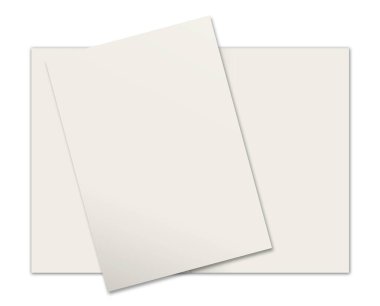 Sunum düzeni ve tasarım için broşür boş beyaz şablon. 3 boyutlu görüntüleme. Dijital olarak oluşturulmuş resim. Beyaz arkaplanda izole.