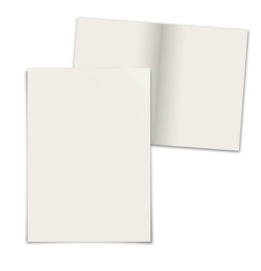 Sunum düzeni ve tasarım için broşür boş beyaz şablon. 3 boyutlu görüntüleme. Dijital olarak oluşturulmuş resim. Beyaz arkaplanda izole.